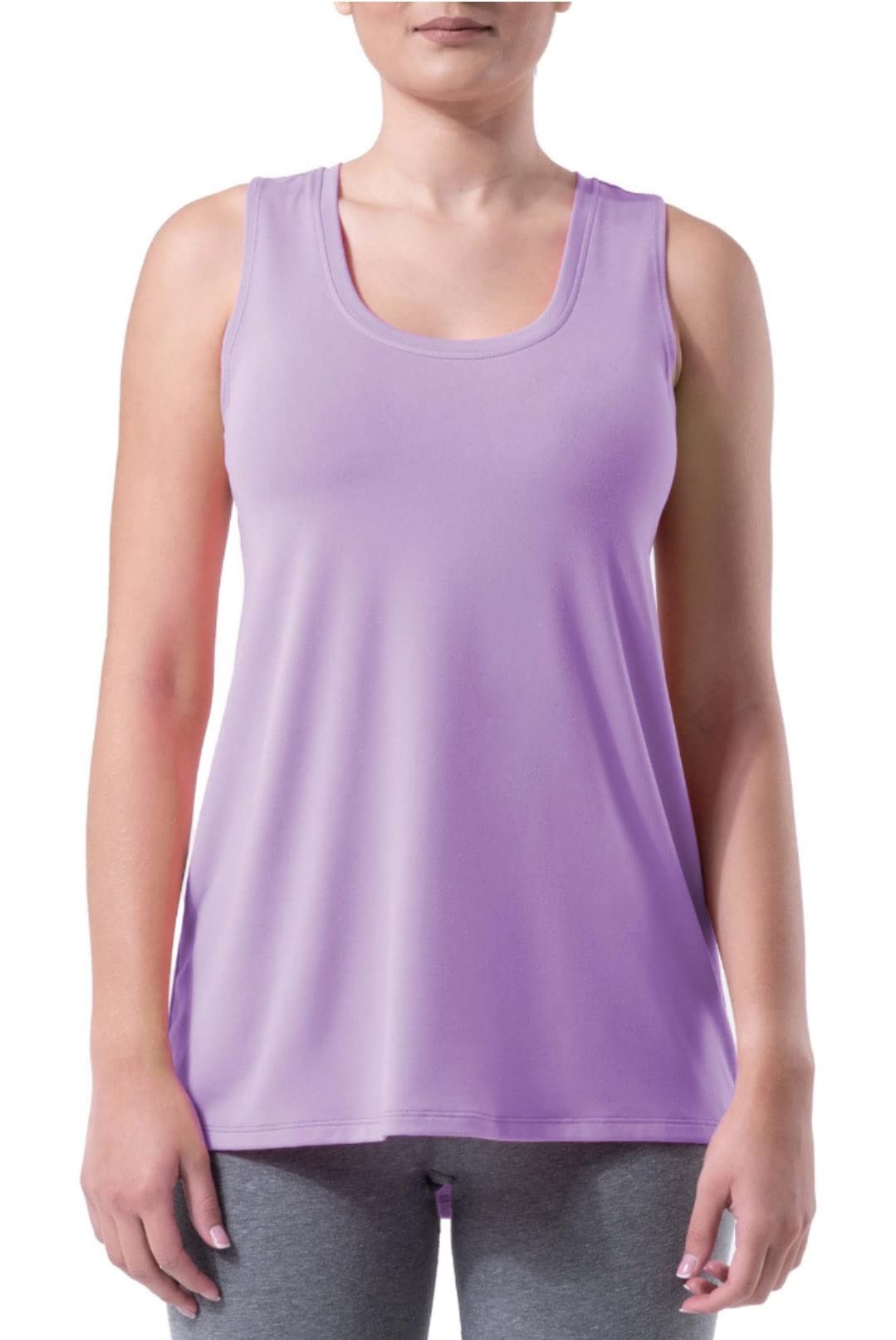 Women's Athletic Works Blushed Lilac Active Racerback Tank Top - Breathable Workout Shirt for Yoga, Running & Gym