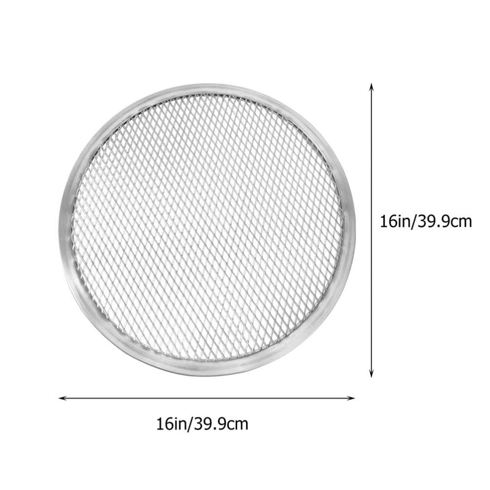NUOBESTY 2-Pack 16 Inch Aluminum Pizza Baking Screen - Nonstick Seamless Round Mesh Pizza Pan for Oven Baking | Perfect for Homemade Pizza, Restaurant Use & Commercial Kitchens