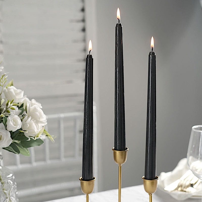 12-Pack Premium 10-Inch Taper Candles for Dining Table, Wedding Decor, and Romantic Ambiance - Long-Lasting Dripless Wax Candles for Home & Events