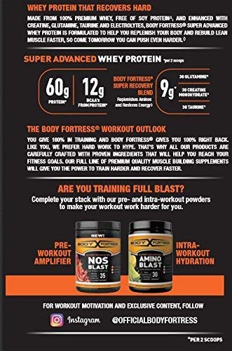 Body Fortress Super Advanced Whey Protein Powder - Cookies & Cream Flavor, 2 Lb (2 Pack) | Muscle Recovery & Post-Workout Nutrition for Athletes & Fitness Enthusiasts
