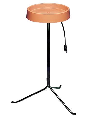BestNest Allied Precision Heated Bird Bath with Metal Stand - Terra Cotta Color - Winter Bird Feeder for Outdoor Use - Perfect for Attracting Birds in Cold Weather