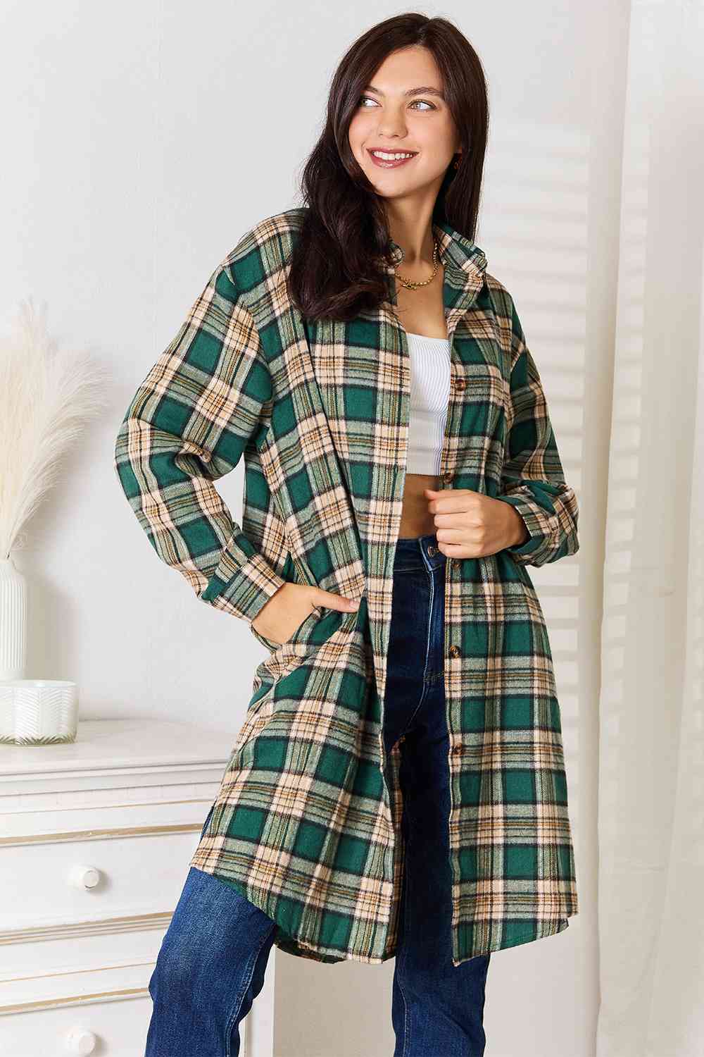 Stylish Plaid Collared Long Sleeve Shirt for Men - Perfect for Office, Casual Wear & Outdoor Activities