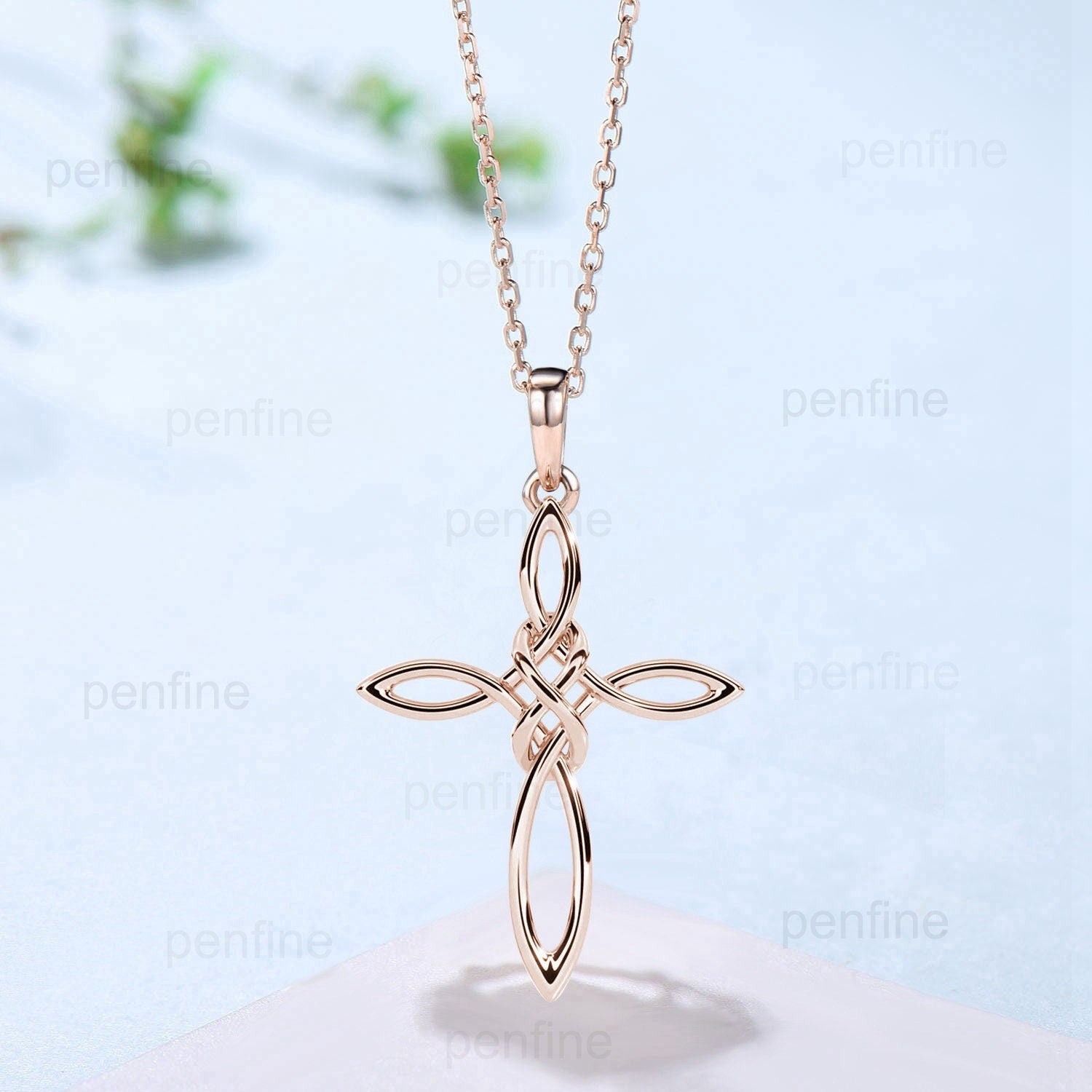 Viking Necklace for Women - 14K & 18K Solid Gold & Rose Gold Minimalist Pendant - Personalized Norse Jewelry with Celtic Cross Design - Perfect for Everyday Wear, Gifts & Viking-Themed Events