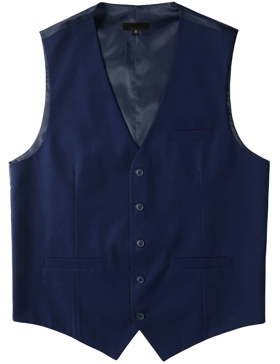 ZEROYAA Men's Slim Fit 3-Pocket Business Formal Vest | Waistcoat for Suit & Tuxedo | Wedding, Office & Evening Occasions