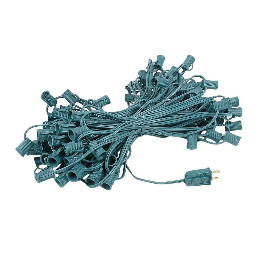 100 Foot C7 Outdoor String Lights - Christmas & Patio Decorative Lighting with Candelabra Base (C7/E12) - 12