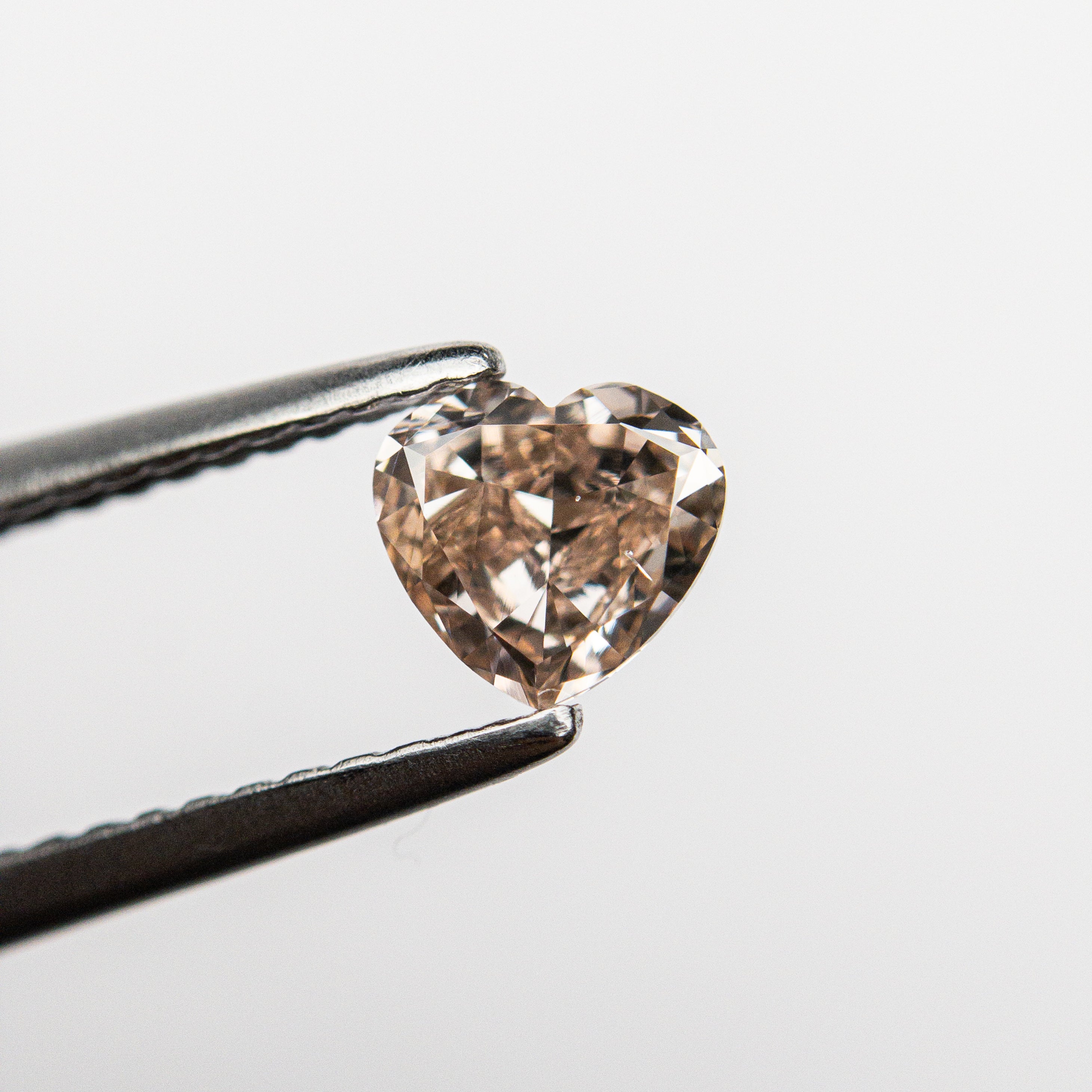 0.44ct GIA Certified VS2 Fancy Deep Brown Pink Heart Cut Diamond - 4.83x5.16x2.60mm | Engagement Ring, Anniversary Gift, Jewelry Making