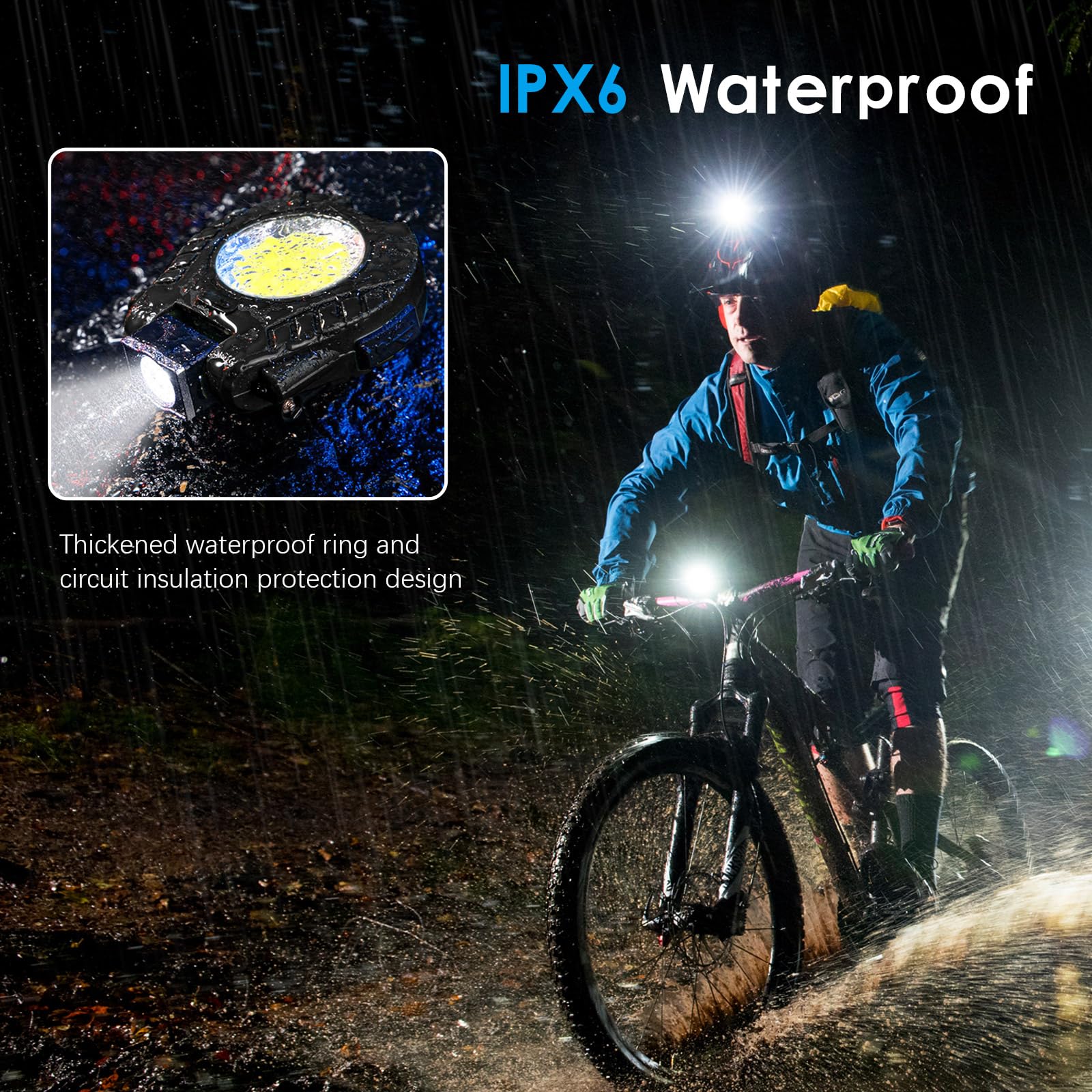 Rechargeable Waterproof Hat Clip Light - Black LED Headlamp for Fishing, Camping, Hand Work & Outdoor Activities | Portable Multifunctional Keychain Flashlight for Hats, Night Running, Hiking & Emergency Use