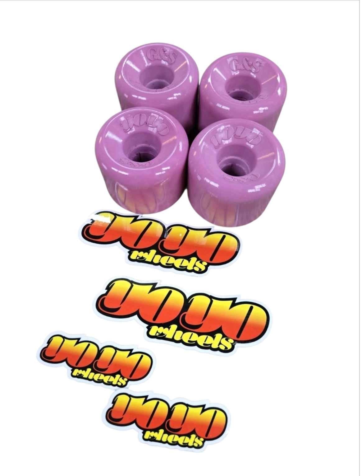 Custom G&S YoYo Skateboard Wheels 63mm 98a Hardness - Dyed Pink for Smooth Street & Park Skating