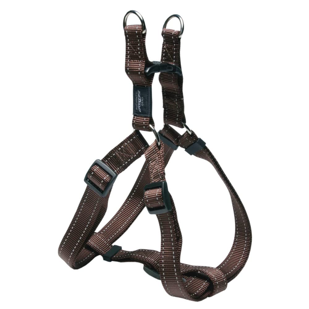 Reflective Adjustable Dog Harness for Extra Large Dogs - Comfortable & Secure Pet Walking Gear with Matching Collar & Leash (Brown) - Perfect for Night Walks, Hiking & Outdoor Adventures