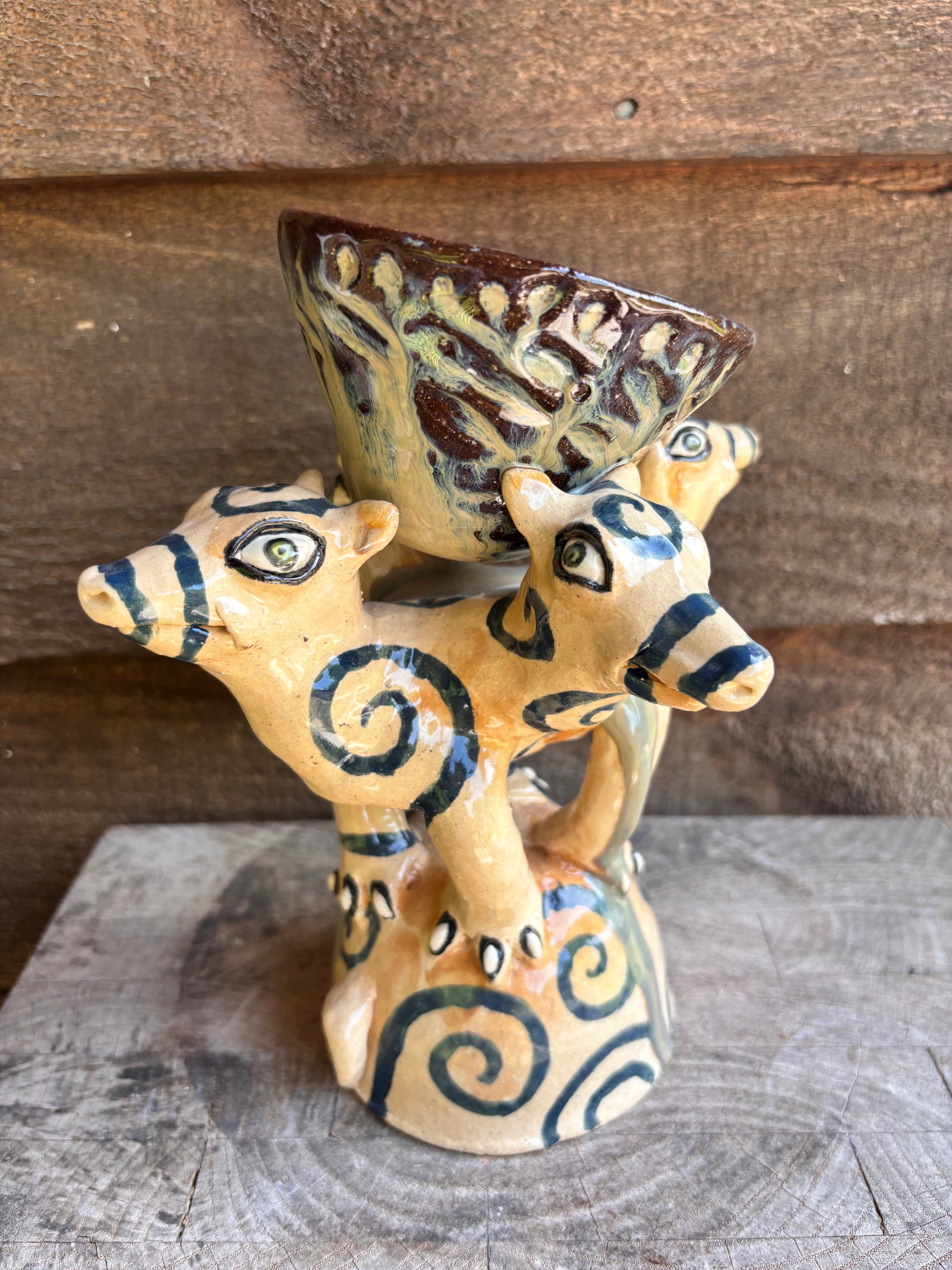Stacey Lambert Figurine - Multi Lion Stand Statue, Elegant Home Decor for Living Room, Office & Shelf Display