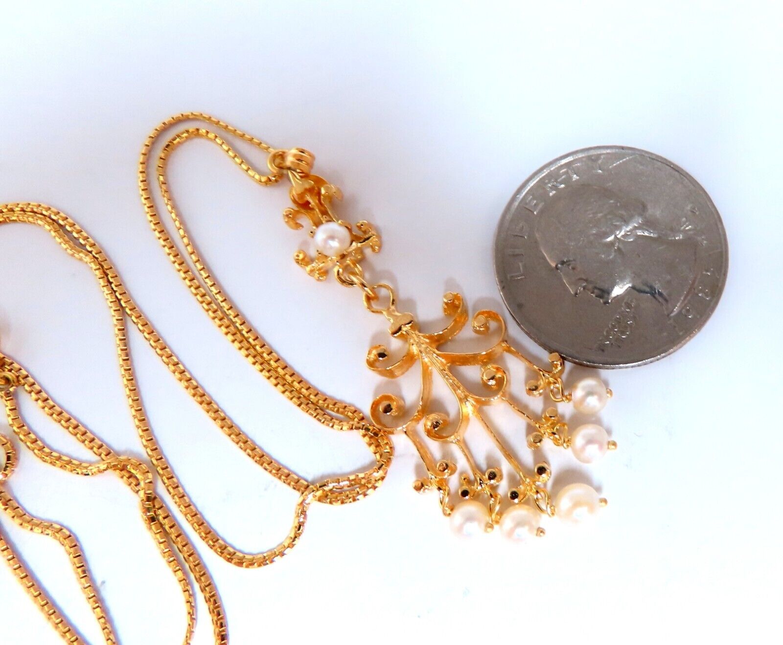4mm Freshwater Pearl Tribal Vintage Style Necklace - 14K Gold Plated, Handmade Boho Jewelry for Women, Perfect for Weddings, Parties & Everyday Wear