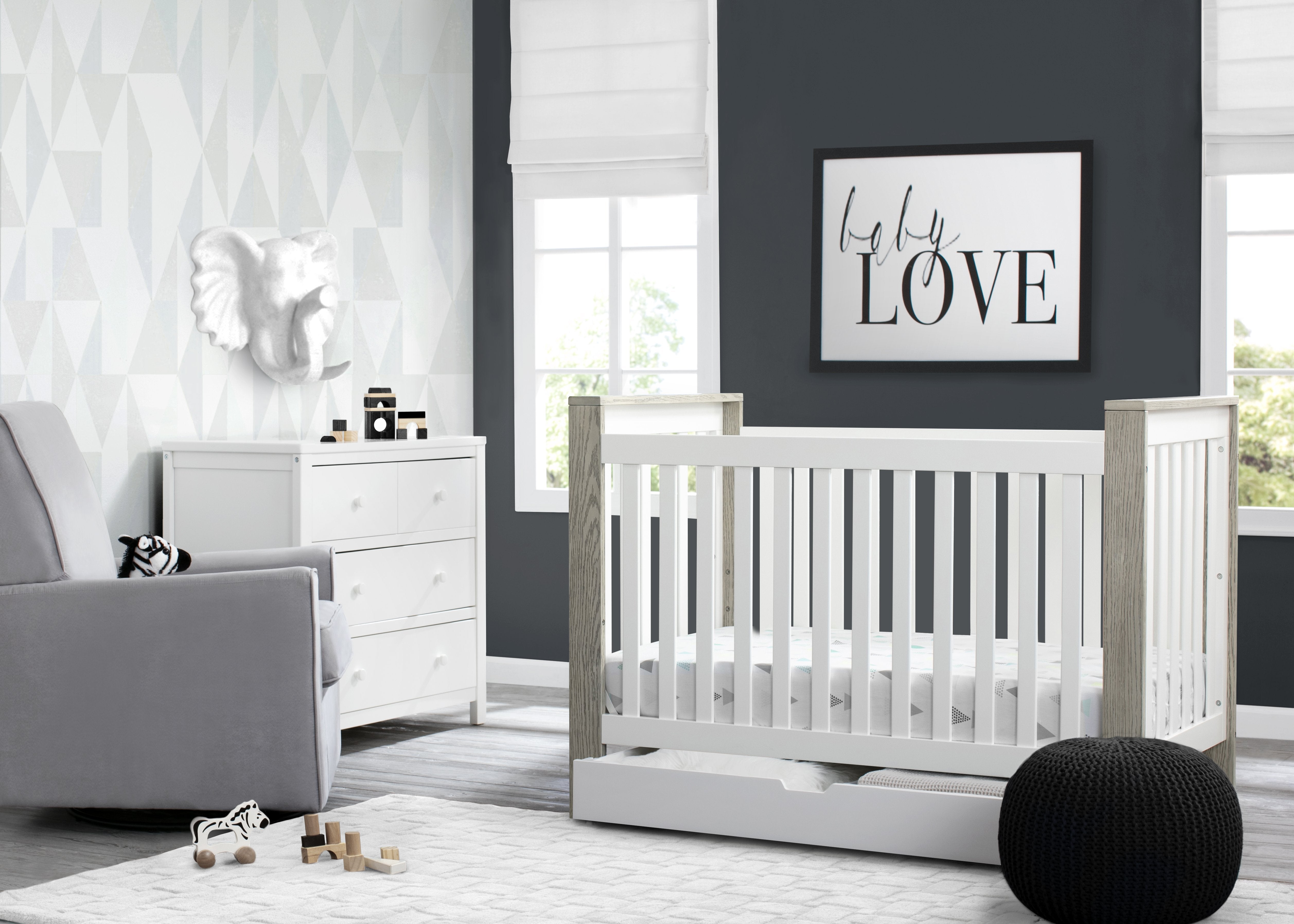 Miles 4-in-1 Convertible Baby Crib with Under Crib Storage Drawer - Nursery Furniture for Newborn to Toddler Bed | Perfect for Small Spaces & Modern Nurseries