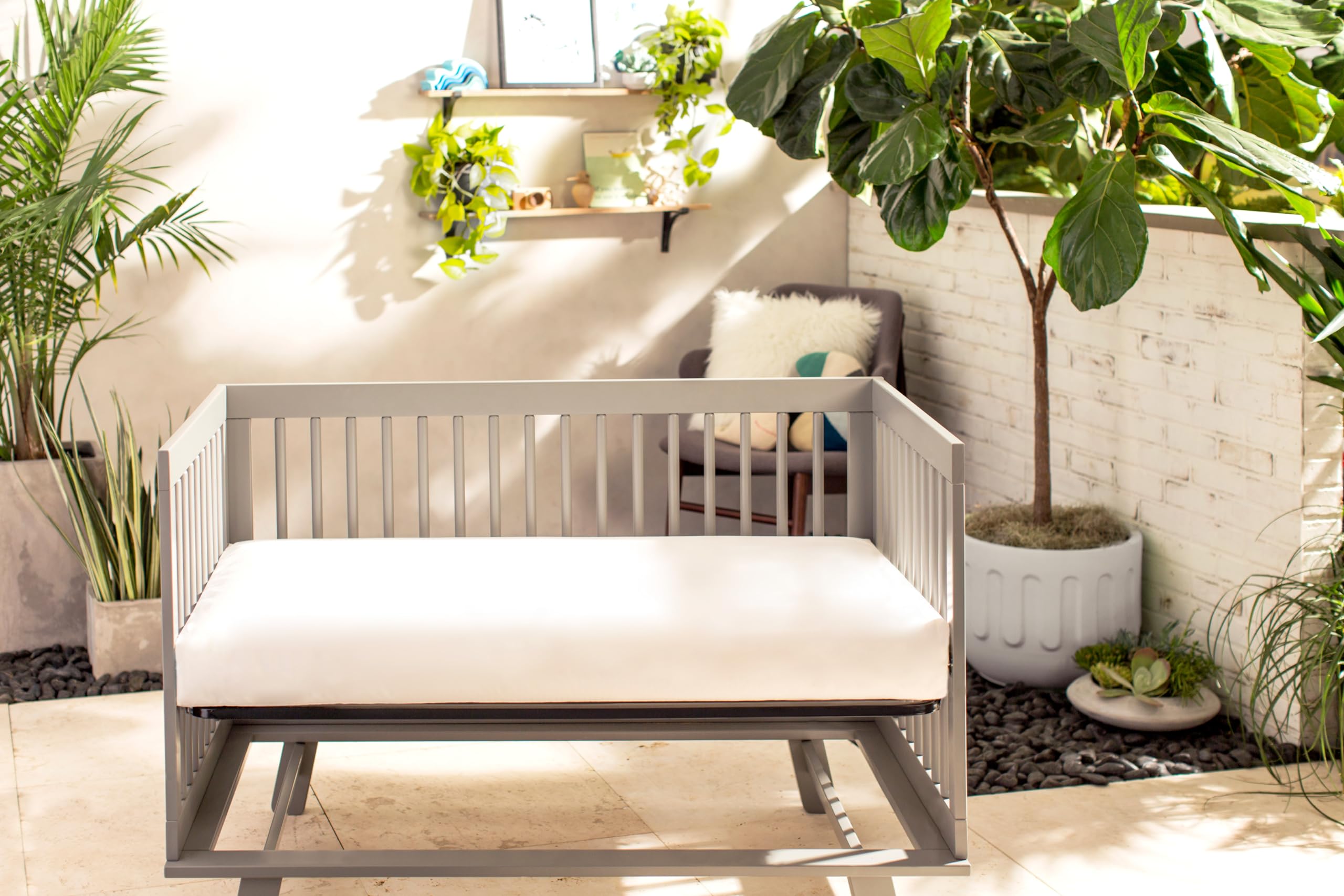 Naturepedic Organic Baby Crib Mattress - 2-Stage Lightweight Waterproof Non-Toxic Infant & Toddler Mattress (52