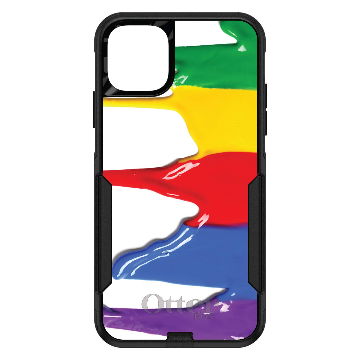 DistinctInk iPhone 12/12 Pro Case (6.1 Inch) - Rainbow Paint Drip Design Protective Cover - Shockproof & Slim Replacement for OtterBox Commuter - Perfect for Artists, Students & Creative Professionals