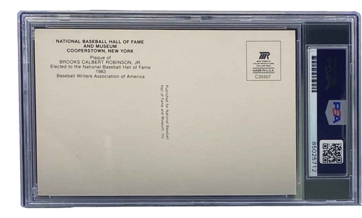 Brooks Robinson Autographed 4x6 Baltimore Orioles Hall of Fame Plaque Card with PSA/DNA Certification #85025712 - Perfect for Baseball Memorabilia Collections and Sports Fan Gifts