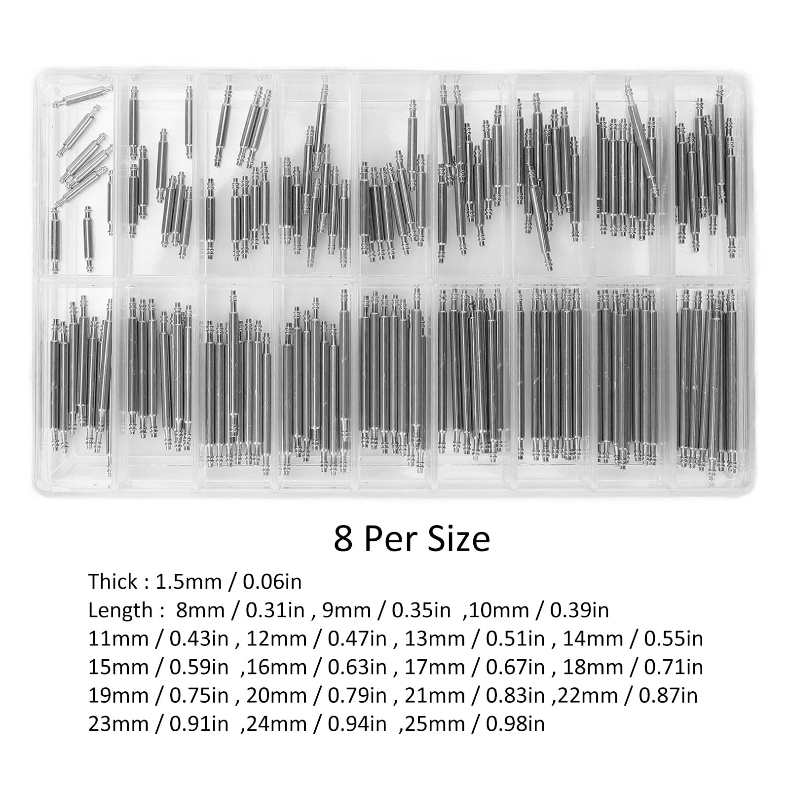Heavy Duty Spring Bars - Durable Watch Band Link Pins for Traditional & Smart Watches | Replacement Parts for Watch Repair & DIY Watchmaking
