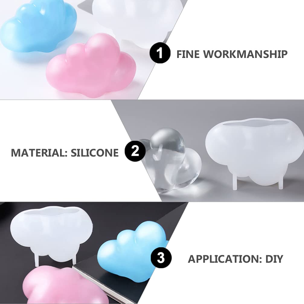 EXCEART 2-Piece Silicone Mold Set for Resin, Fondant, Cake Decorating - 3D Cloud Baking Molds, Aromatherapy & Ice Cube Trays - Perfect for DIY Crafts, Dessert Making, and Home Fragrance Projects