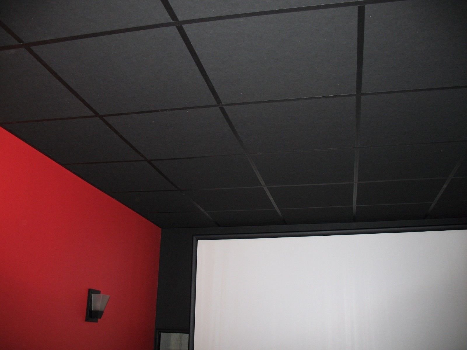 Soundproof Acoustic Ceiling Tiles 24x24 Inches - Black Noise Absorbing Panels for Office, Home Theater & Studio - 2 Inch Thick Drop Ceiling Tiles