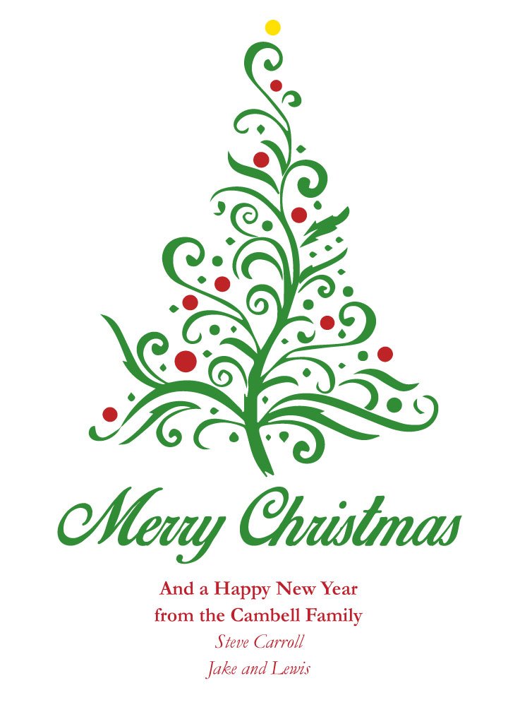 25 Custom Simple Christmas Tree Greeting Cards with Envelopes - Personalized Holiday Cards for Family, Friends & Business - Perfect for Christmas Wishes, Office Gifts & Festive Decorations