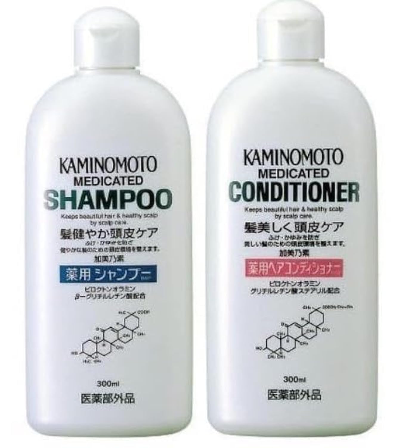 Kaminomoto Medicated Scalp Shampoo & Conditioner Set - 10.14 fl oz (300ml) Each - Japanese Hair Care for Dry, Itchy Scalp - Promotes Healthy Hair Growth - Ideal for Dandruff & Scalp Irritation Relief