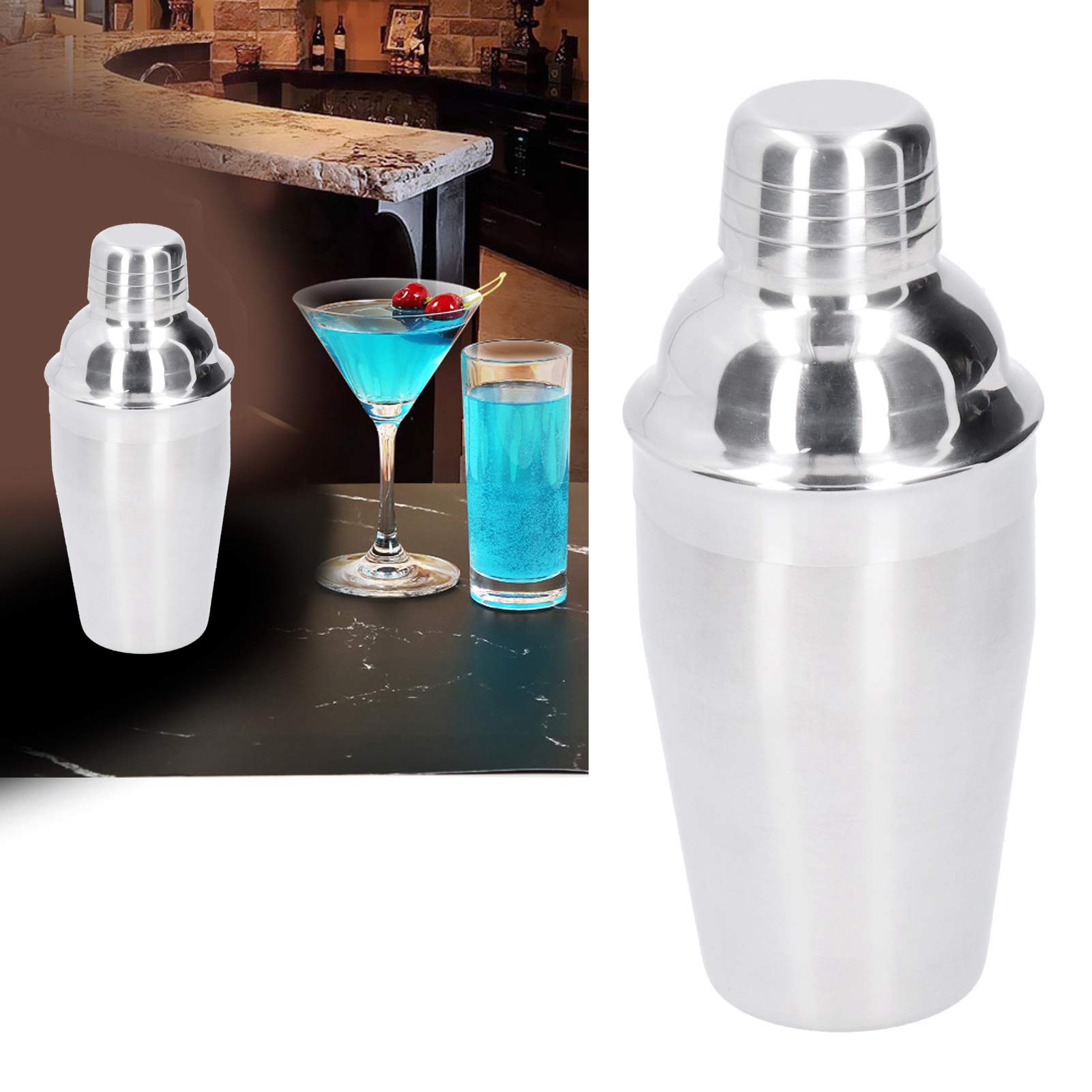 Premium 350ml Stainless Steel Cocktail Shaker - 3-Stage Bar Mixer with Food-Grade Safe Design for Bartenders & Home Use | Perfect for Mojitos, Martinis & Whiskey Sours