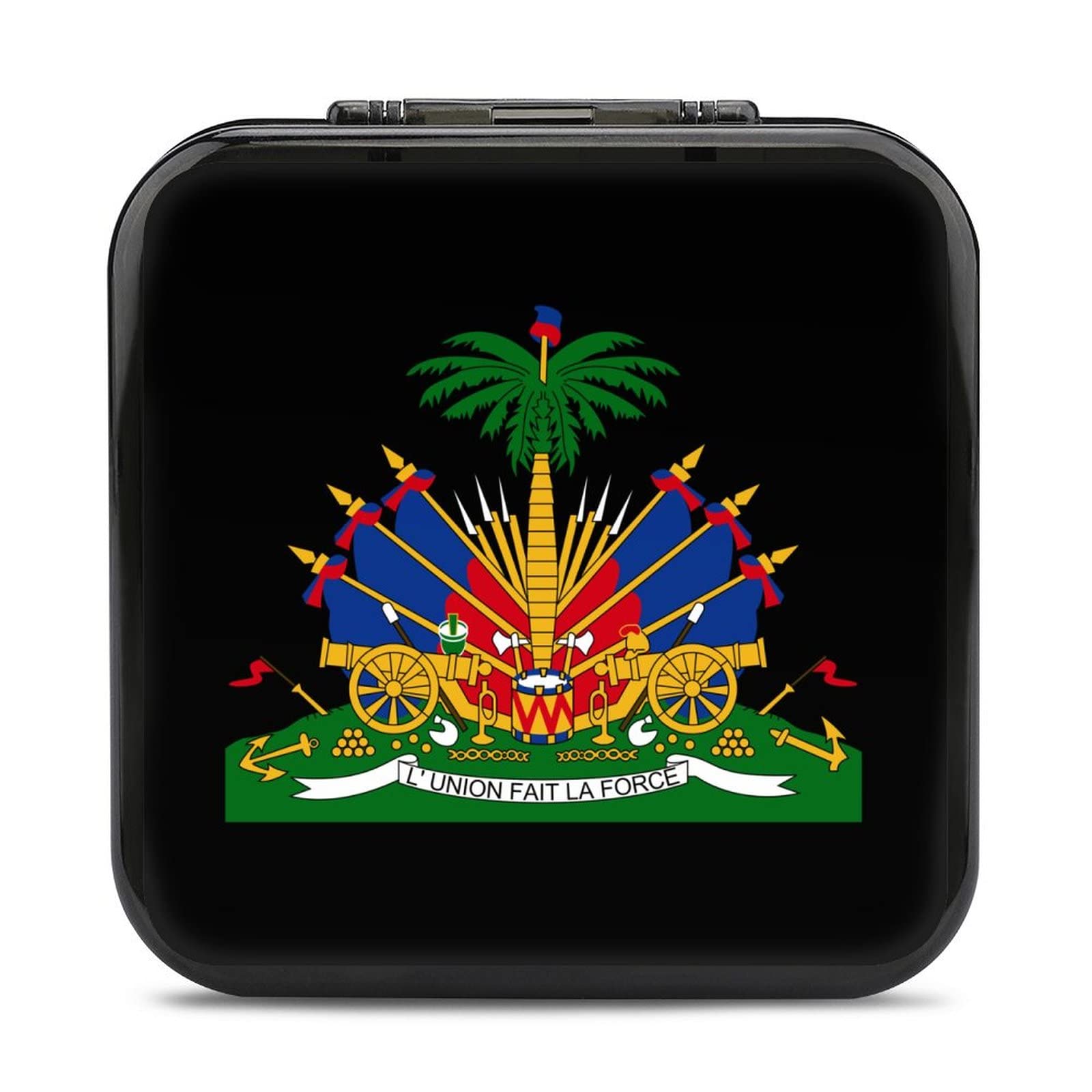 Haiti Coat of Arms Themed Nintendo Switch Game Card Case - 24 Slot Storage Box for Switch Games | Perfect for Travel, Gaming Parties & Collectors