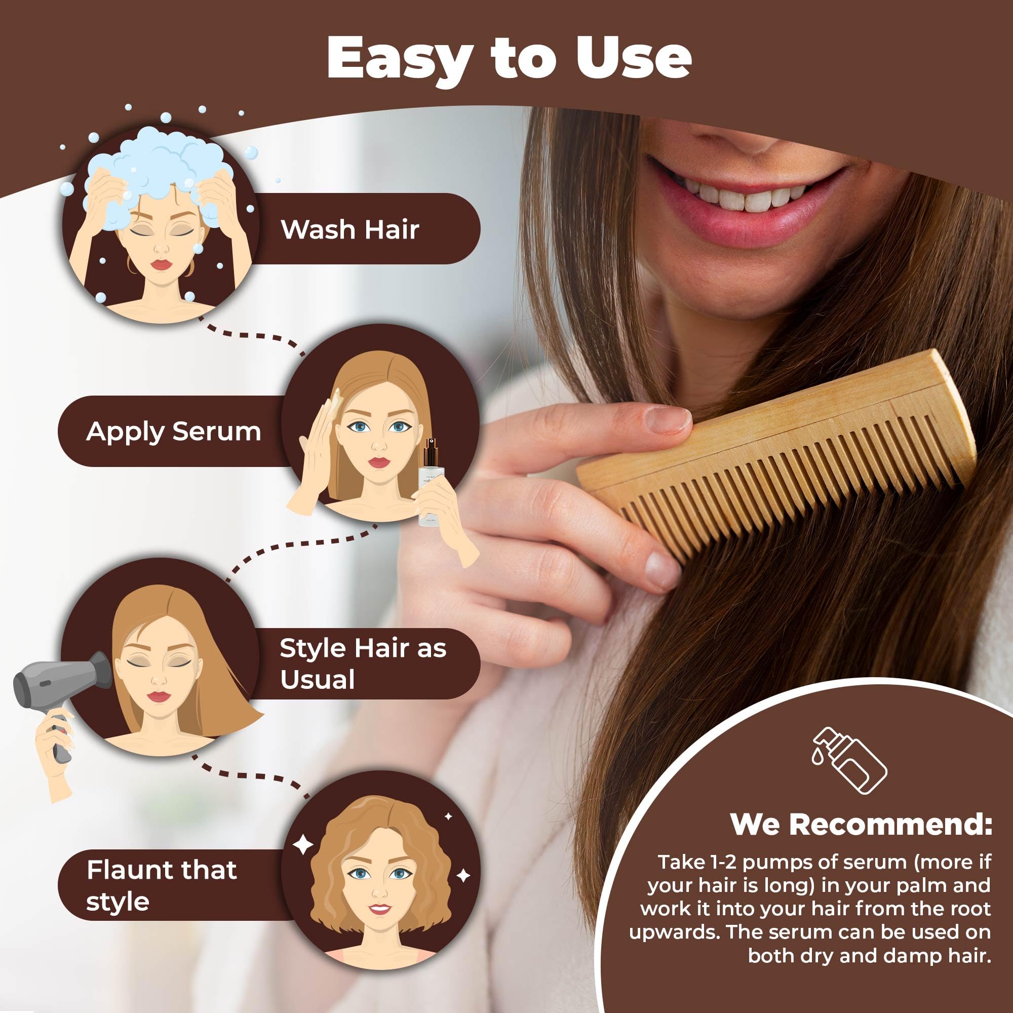 HerStyler 3 Pack Hair Growth Serum Set - Marula Oil, Castor Oil & Evolution Hair Serum for Stronger, Healthier Hair - Perfect for Daily Use, Frizz Control & Split Ends Repair