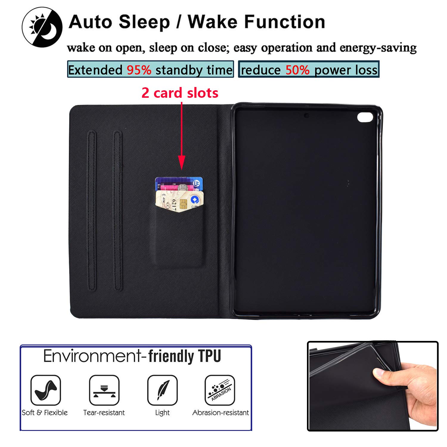Premium Magnetic Smart PU Leather Case for iPad 9.7 inch (2017/2018) & iPad Air 1/2 - Shockproof Folio Stand Cover with Auto Sleep/Wake Function for iPad 6th/5th Gen & iPad Air 1st/2nd Gen (Yellow Fox Design) - Perfect for Work, Travel & Home Use