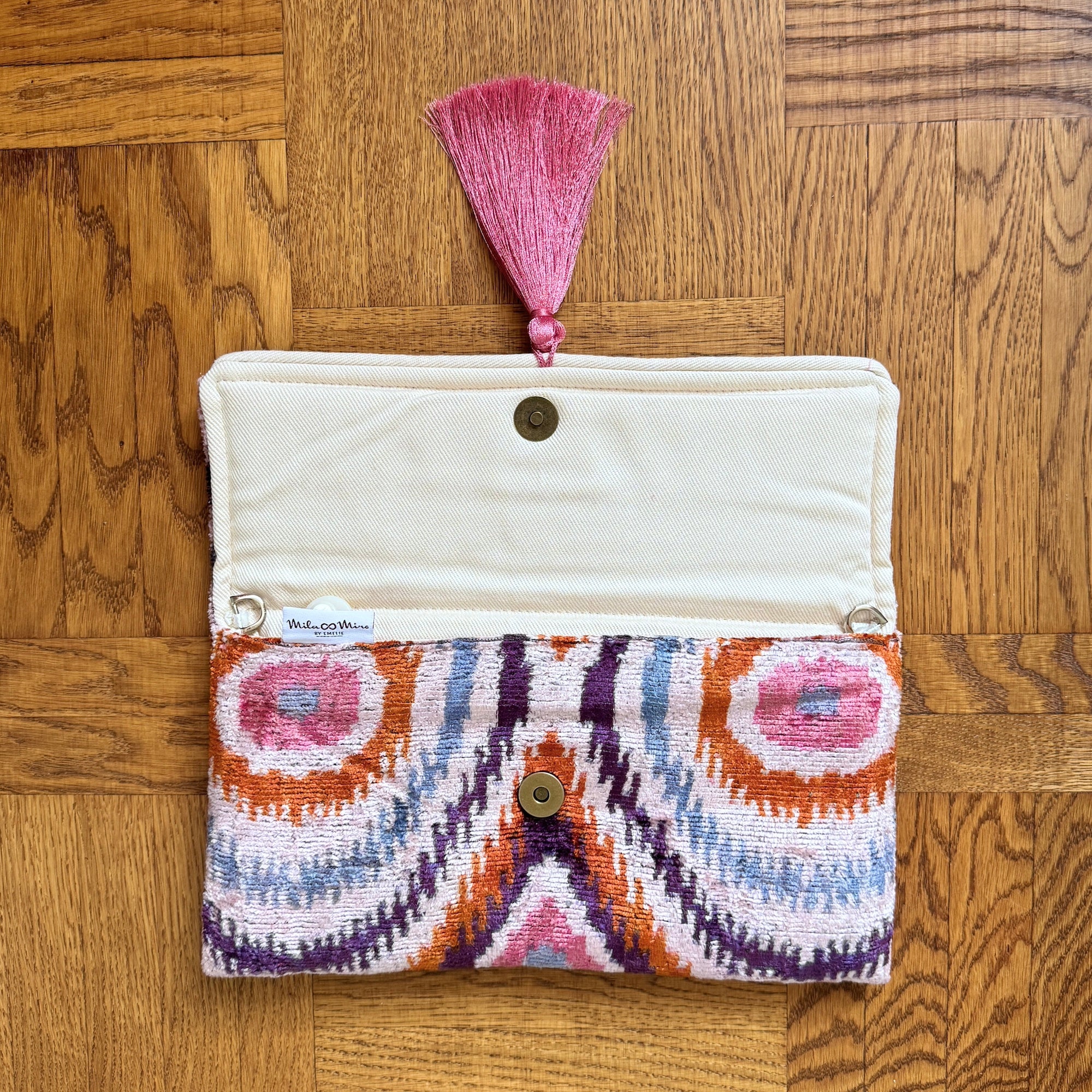 Stylish Ikat Clutch Bag for Women - Handmade Manarola Pattern Evening Purse - Perfect for Parties, Weddings & Special Occasions