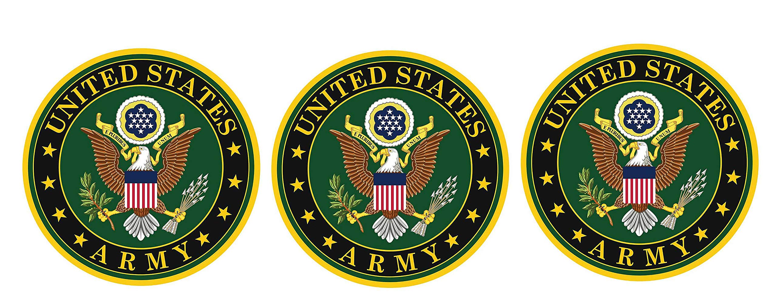 US Army Military Wall HQ Vinyl Decal Sticker - Pack of 3 | 3-Inch Patriotic Army Emblem for Cars, Trucks, Windows, Laptops | Durable Weatherproof Design - Perfect for Home, Office, Vehicle & Military-Themed Decor