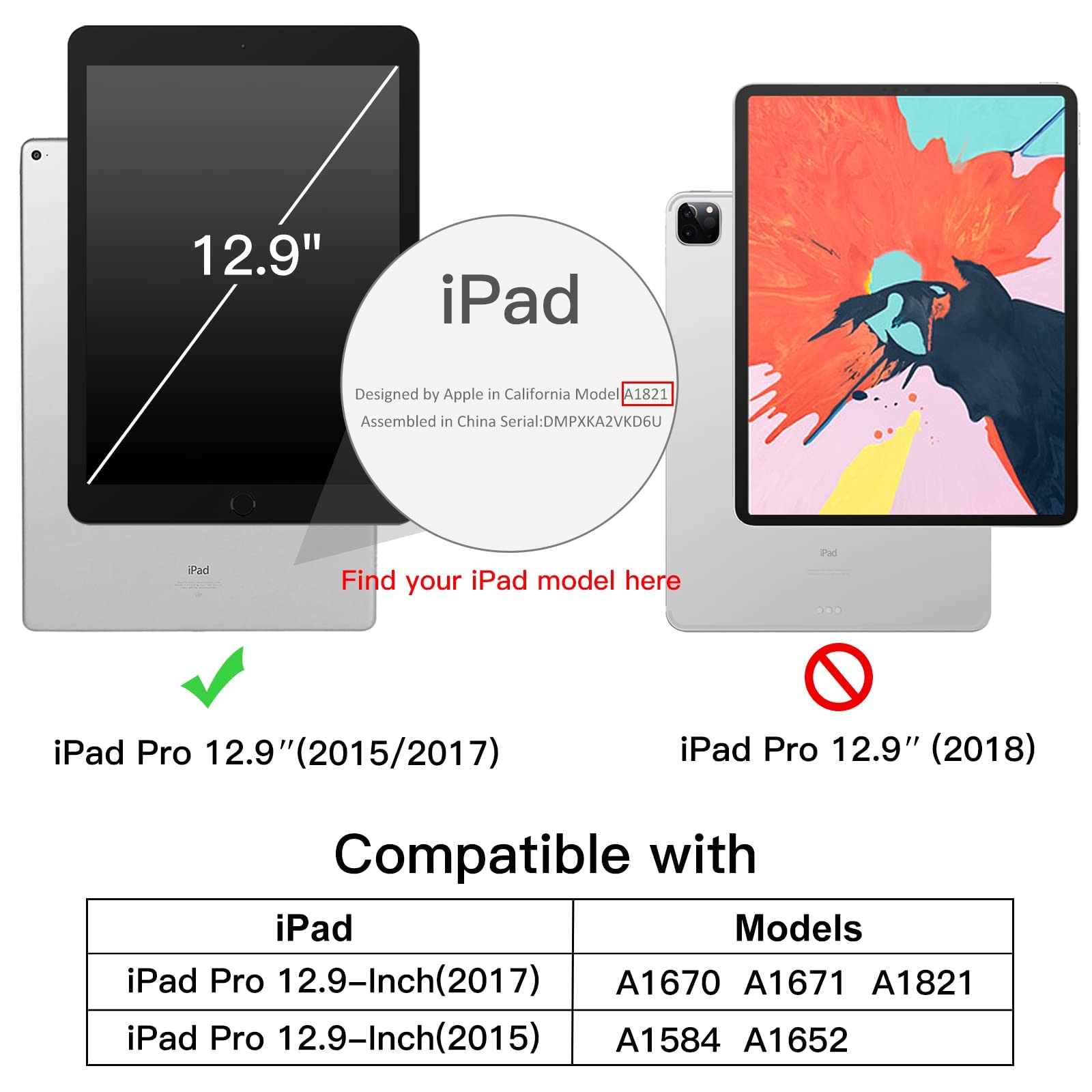 JETech Slim Protective Case for iPad Pro 12.9 Inch (1st & 2nd Gen 2015/2017 Models) - Lightweight TPU Cover with Apple Pencil Holder & Auto Wake/Sleep Feature - Misty Blue - Perfect for Work, School & Travel