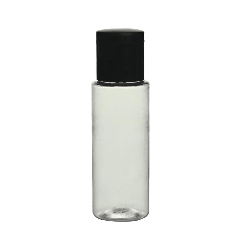 Clear Round PET Bottles 30ml (Pack of 6) with Black Flip-Top Cap - Essential Oil Dropper Bottles for Serums, DIY Skincare, Cosmetics & Travel - Leakproof Containers for Home, Salon & On-the-Go Use