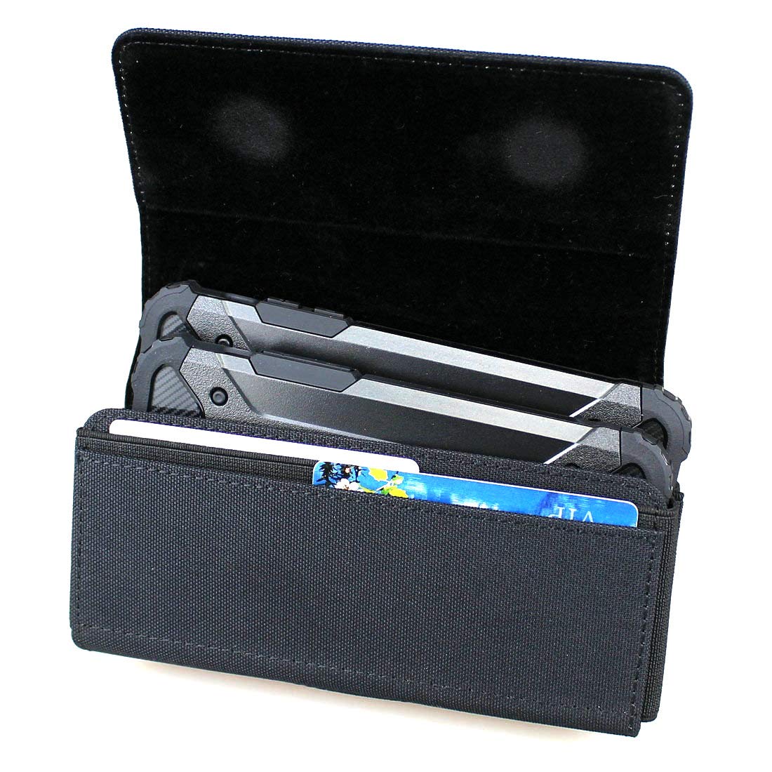 Dual Phone Holster Pouch - Nylon Belt Case for 2 Phones - Compatible with iPhone 16/15/14/13/12/11 Pro & iPhone 16/15/14/13/12/11 & Samsung Galaxy S24/S23/S22/S21/S20 (Small Size) - Perfect for Running, Hiking, Work & Outdoor Activities