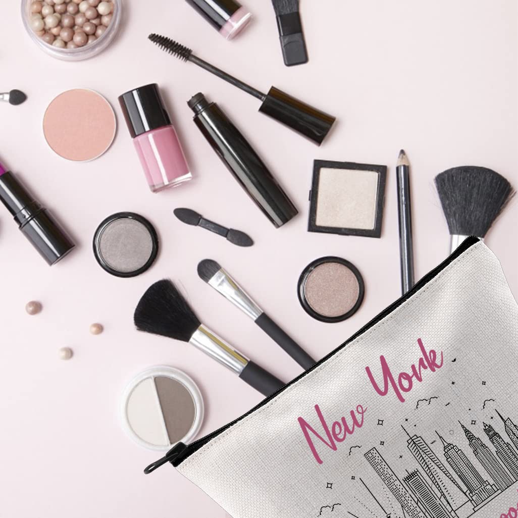 TSOTMO New York Bachelorette Party Favor - 'New York Is Always A Good Idea' Makeup Bag & Travel Pouch | Perfect for Vacation, Bridal Shower Gifts & Cosmetic Storage