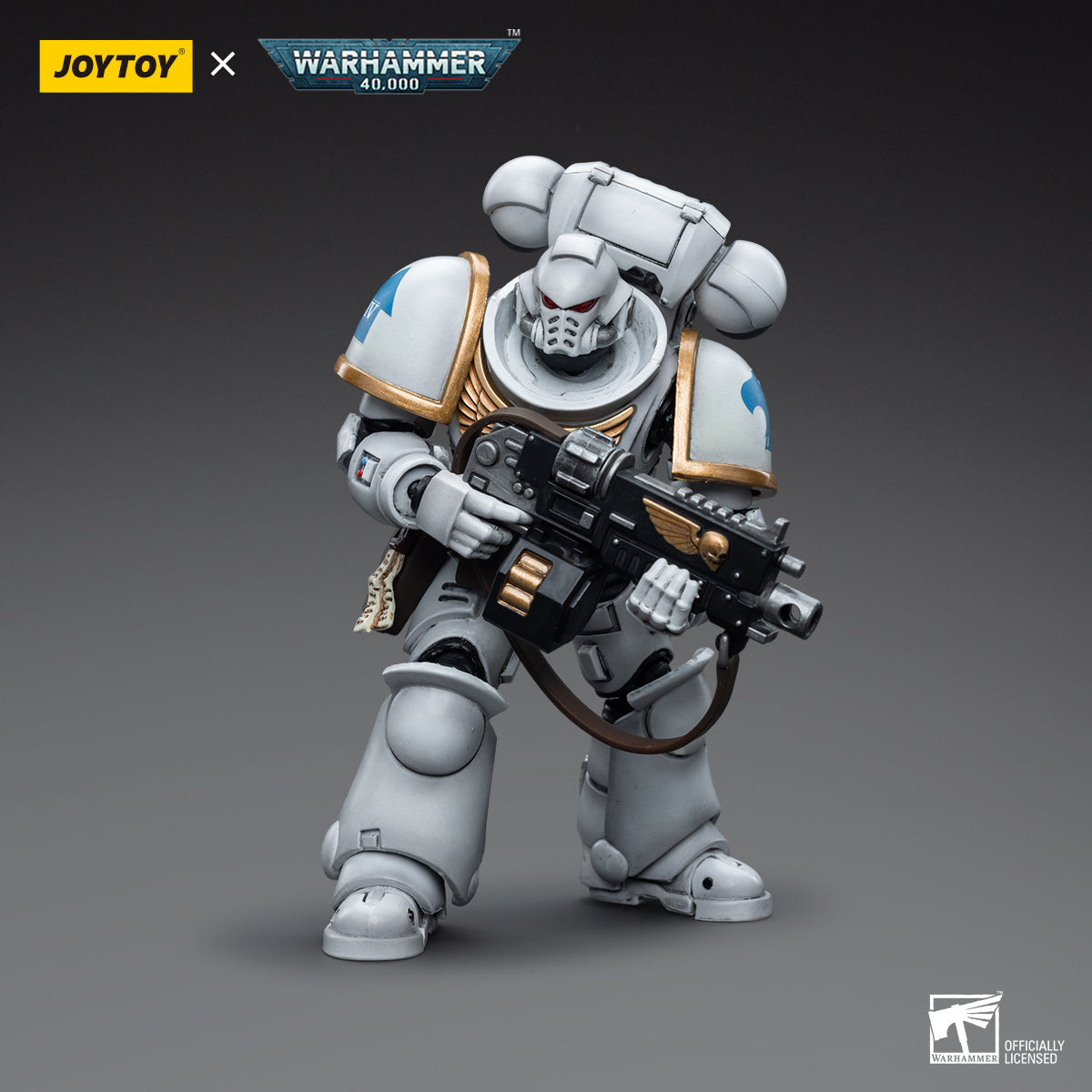 1/18 JOYTOY Warhammer 40K Space Marines White Consuls Intercessors Action Figure Set (3pcs) - Perfect for Collectors, Wargaming, and Tabletop Battles