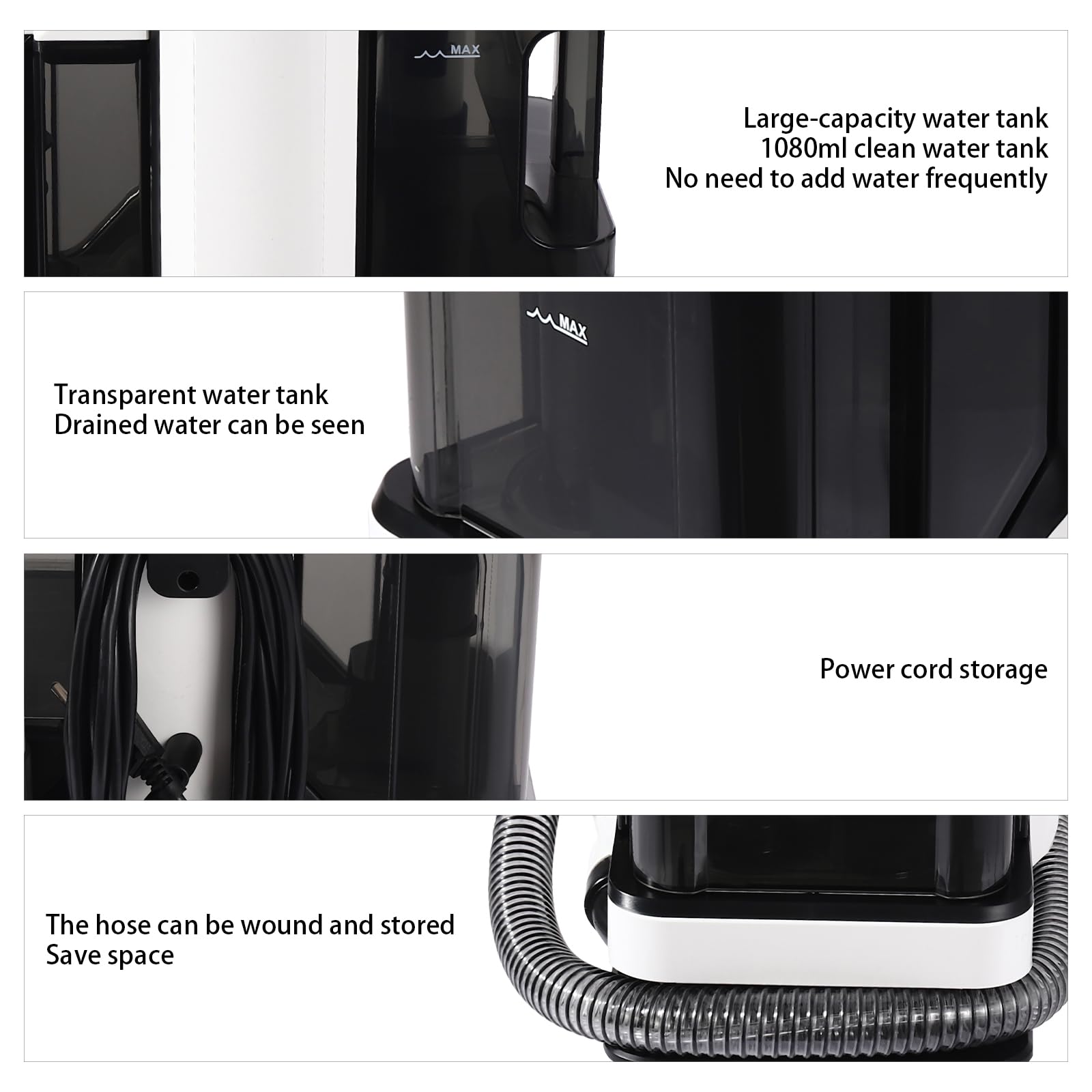 Commercial Carpet Cleaner Machine - 110V Portable Deep Cleaner for Pet Stains, Sofa, Rug, Mattress & Car Seat | Handheld Upholstery & Curtain Cleaner for Home & Office Use