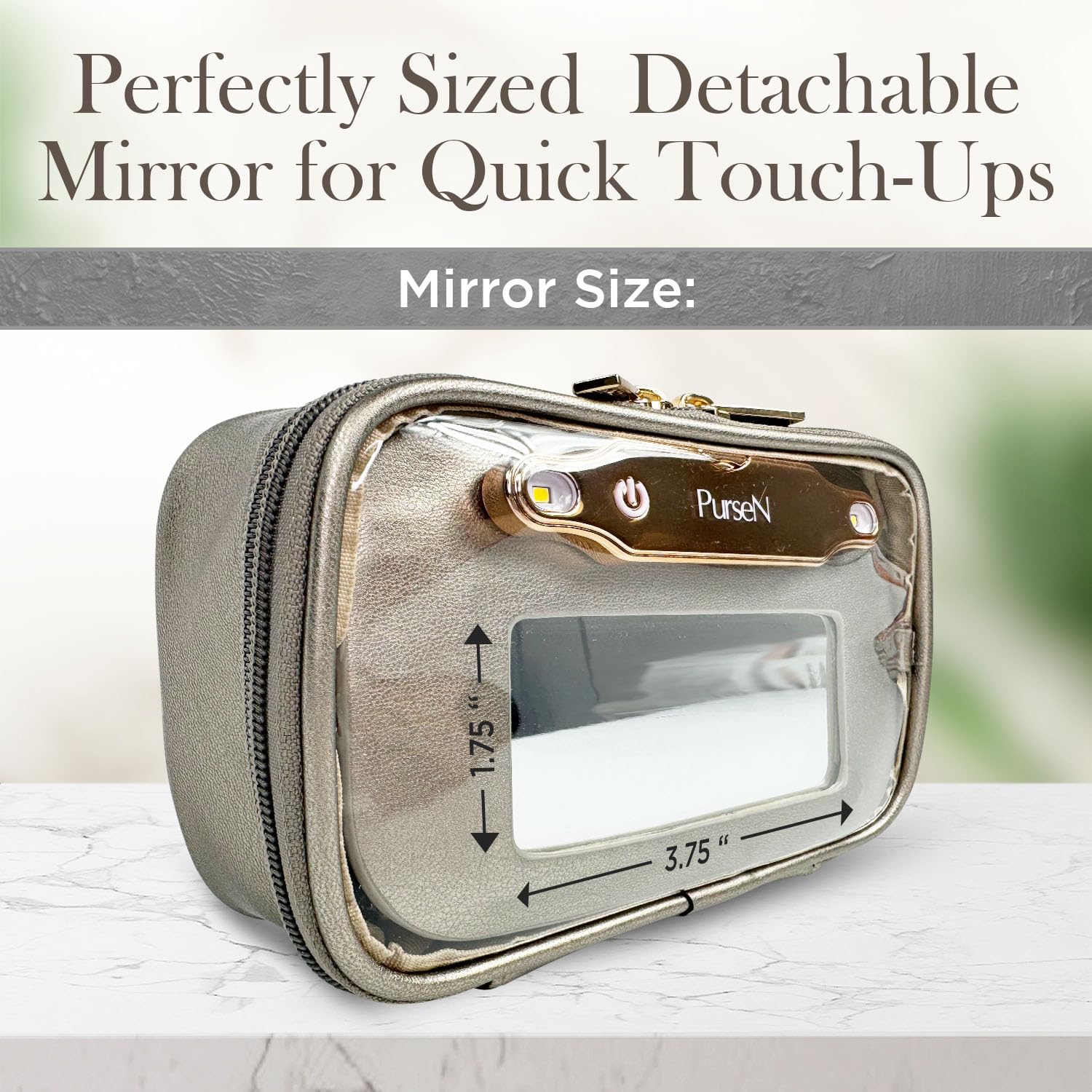 LITTMINI Lighted Makeup Bag - Vegan Leather Travel Organizer with Mirror for Everyday Essentials