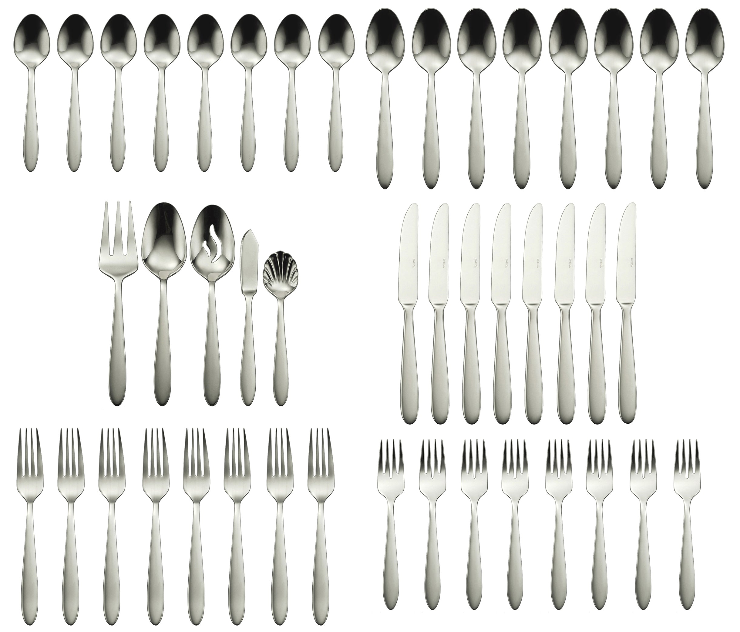 Premium Mooncrest 45-Piece Stainless Steel Flatware Set for 8 - Elegant Silverware Set for Dining, Entertaining & Gifting - Dishwasher Safe & Durable Cutlery Set for Everyday Use & Special Occasions