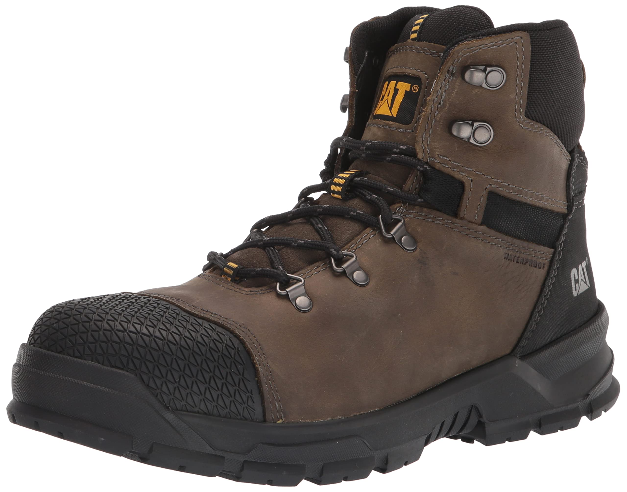 Cat Footwear Men's Accomplice Steel Toe Waterproof Work Boots - Durable Construction Shoes for Safety & Comfort | Ideal for Construction Sites, Outdoor Work & Heavy Duty Jobs
