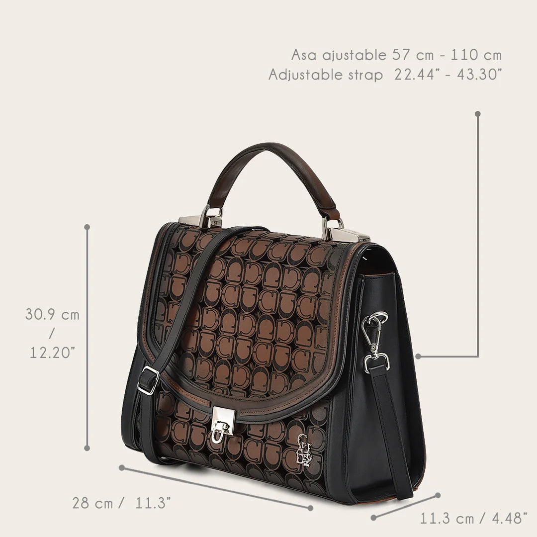 BOD0RRS Women's Western Cowhide Leather Bag - Stylish Brown Casual Handbag for Everyday Use, Work & Travel