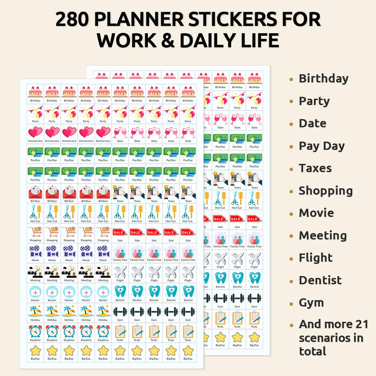 SKYDUE 2025-2026 Wall Calendar - 18 Month Planner from January 2025 to June 2026 with Bonus Stickers, 14.5