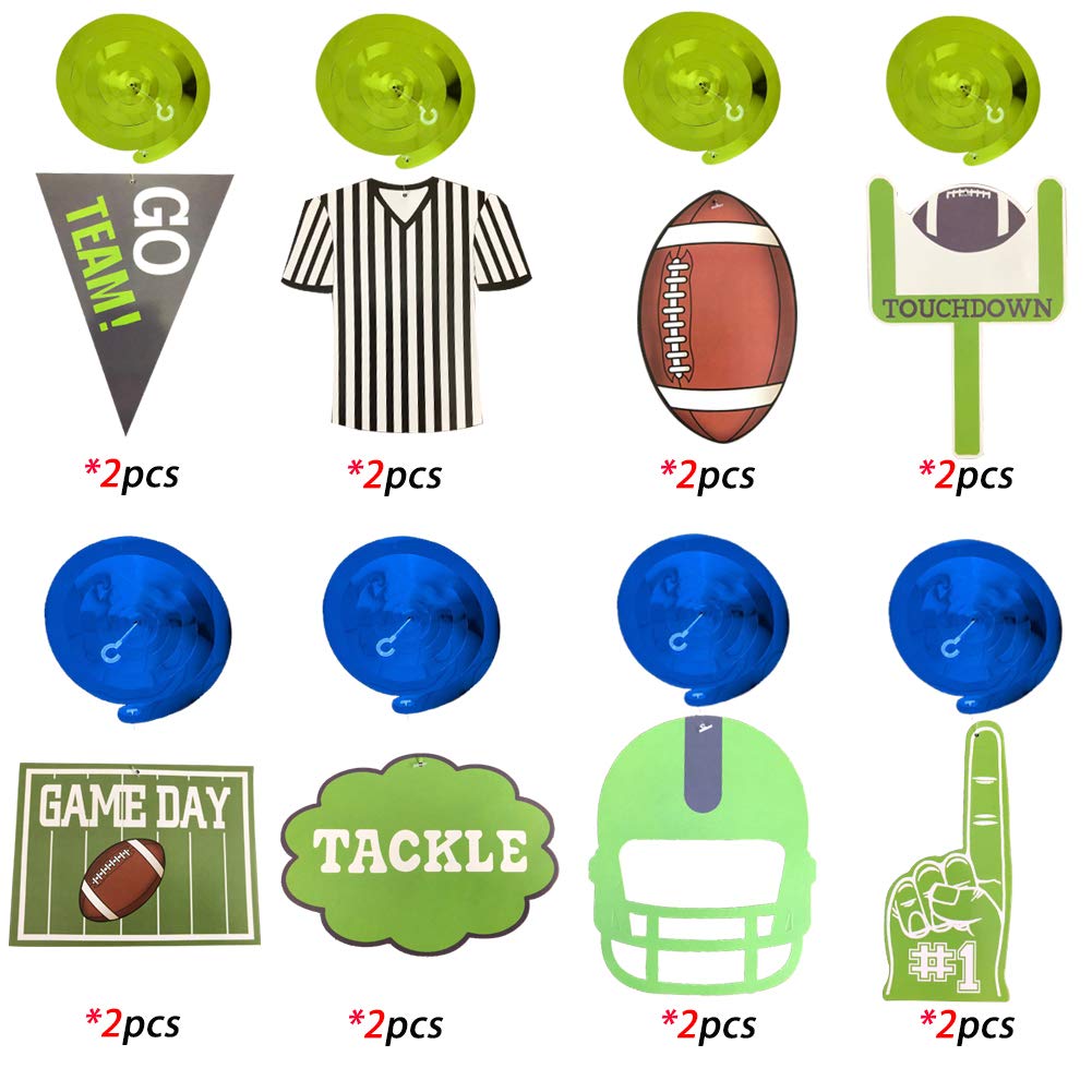 30-Piece American Football Hanging Swirl Decorations - Football Game Day Party Supplies for Home, Stadium & Tailgating | Sport Themed Decor for NFL Parties, Super Bowl Events & Fan Gatherings
