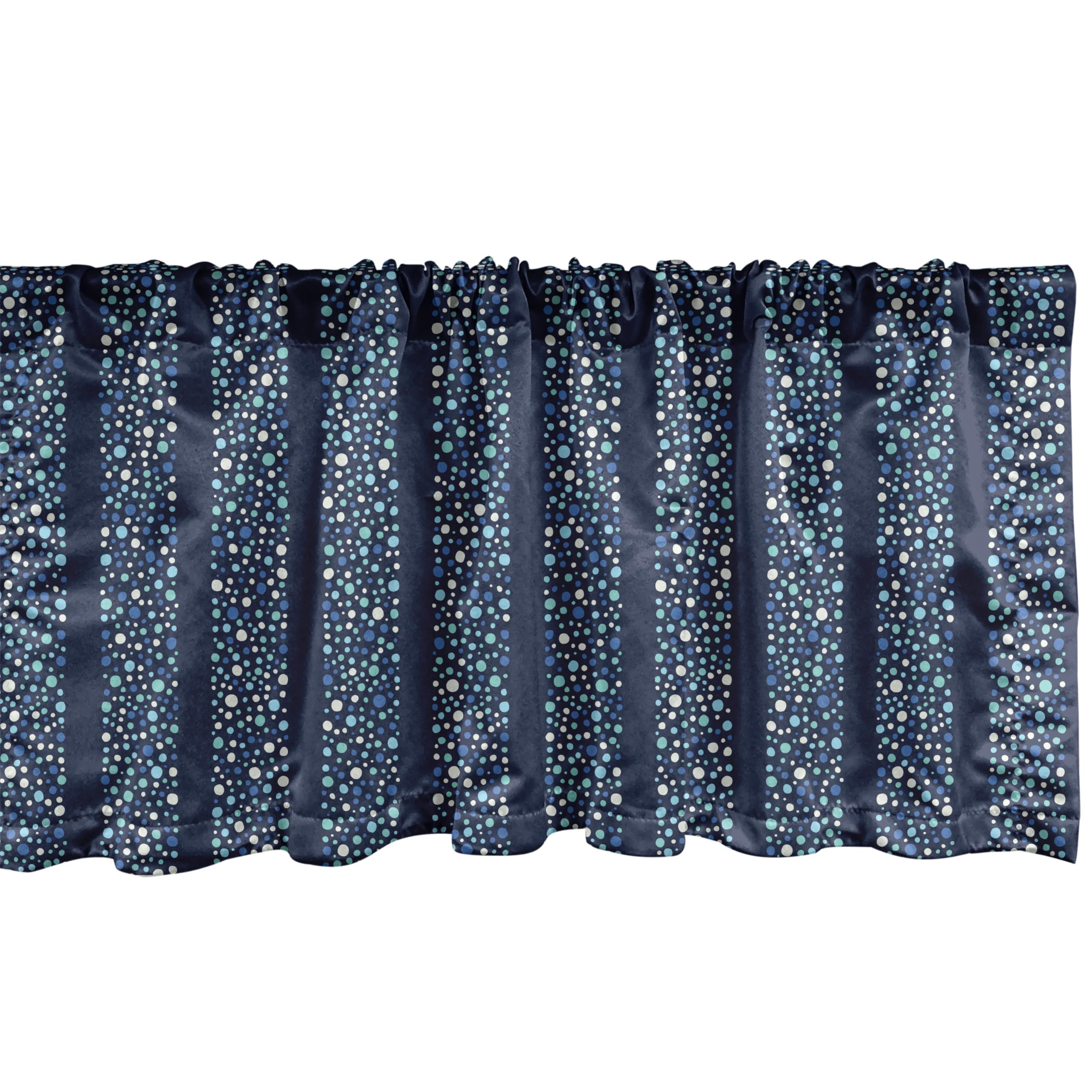 Ambesonne Abstract Window Valance - Polka Dot Striped Curtain Valance with Rod Pocket, 54x18 Inches, Indigo Violet Blue - Perfect for Kitchen & Bedroom Decor | Modern Home Textile for Windows, Doors & Nursery