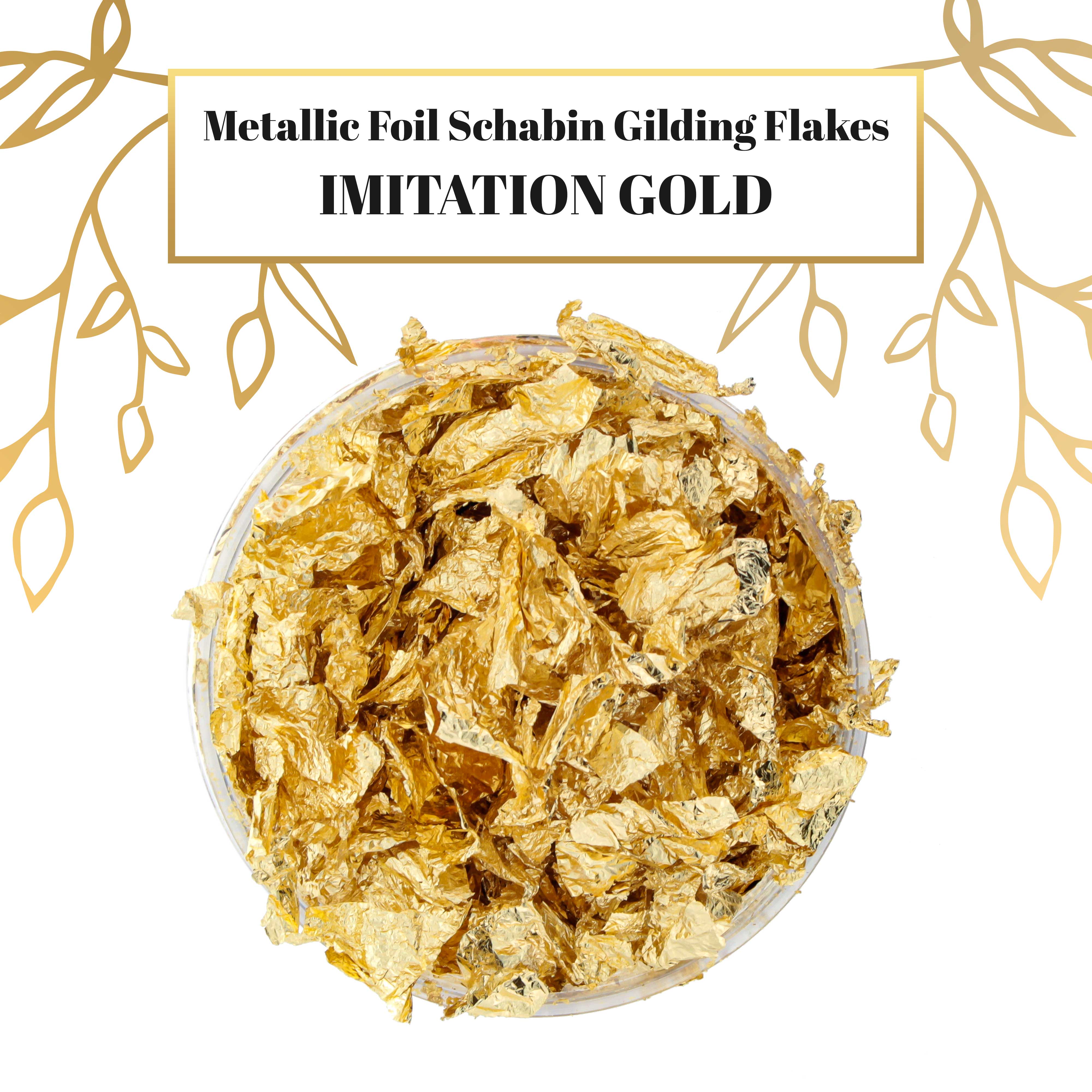 Metallic Foil Schabin Gilding Flakes - 10g Imitation Gold Leaf for Resin Art, Nail Design, DIY Crafts, Jewelry Making & Painting | Perfect for Slime, Home Decor & Creative Projects
