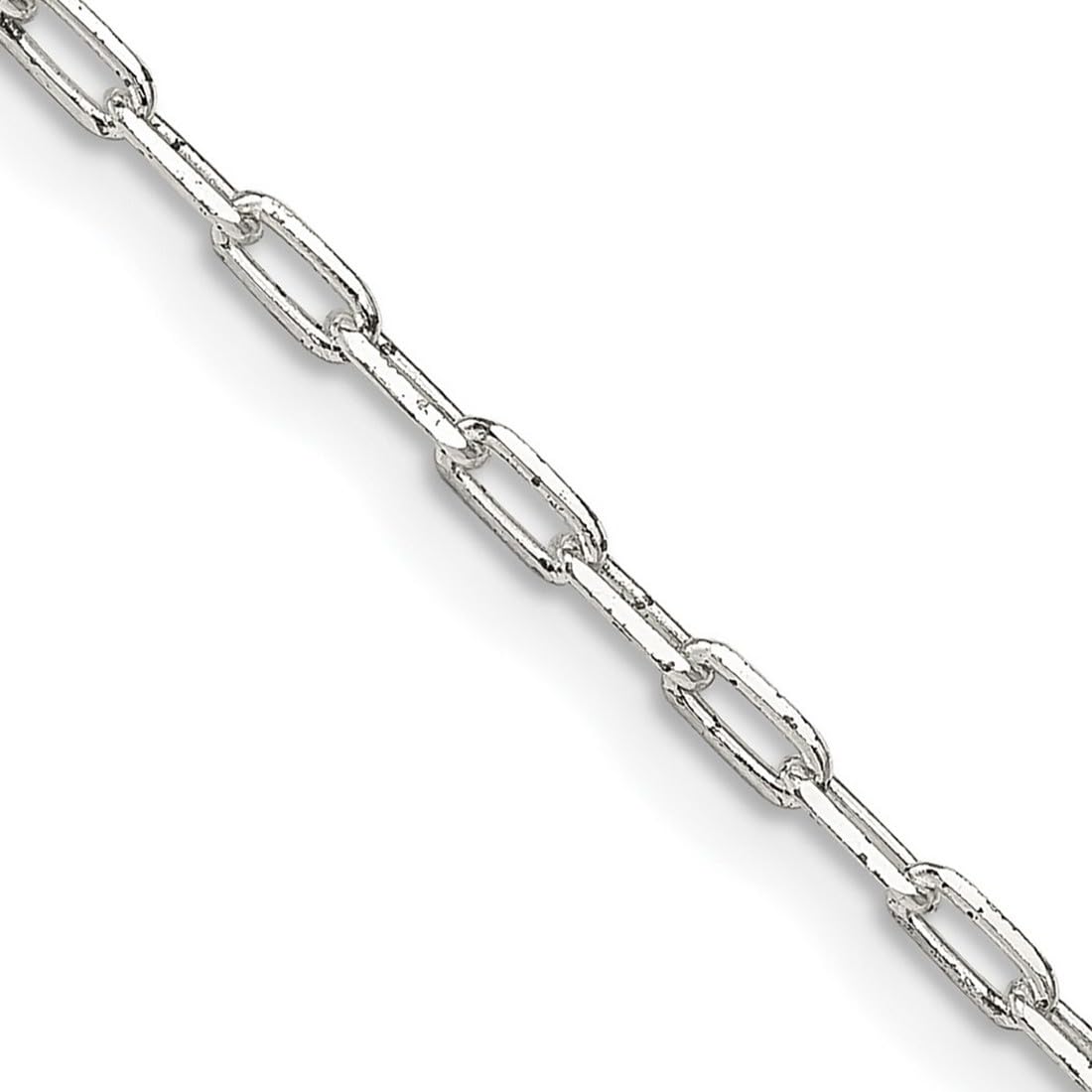 925 Sterling Silver Elongated Open Link Chain Necklace for Women & Men - Adjustable Lengths 16