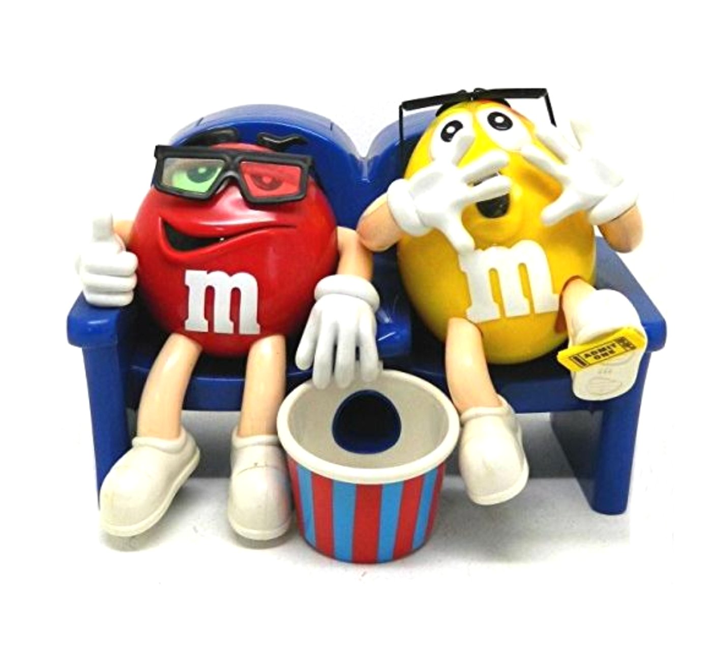 M&M's Candy Dispenser with 3D Glasses - Collectible Movie Theater Snack Holder for Home Cinema Nights & Themed Parties