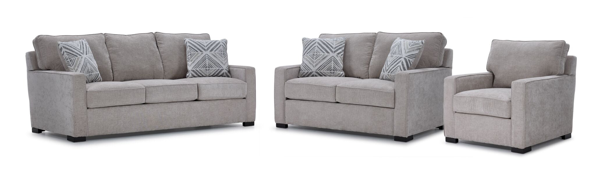 Charlotte 3-Piece Sofa Set with Loveseat and Chair - Modern Living Room Furniture for Small Spaces | Perfect for Apartments, Condos, and Cozy Homes