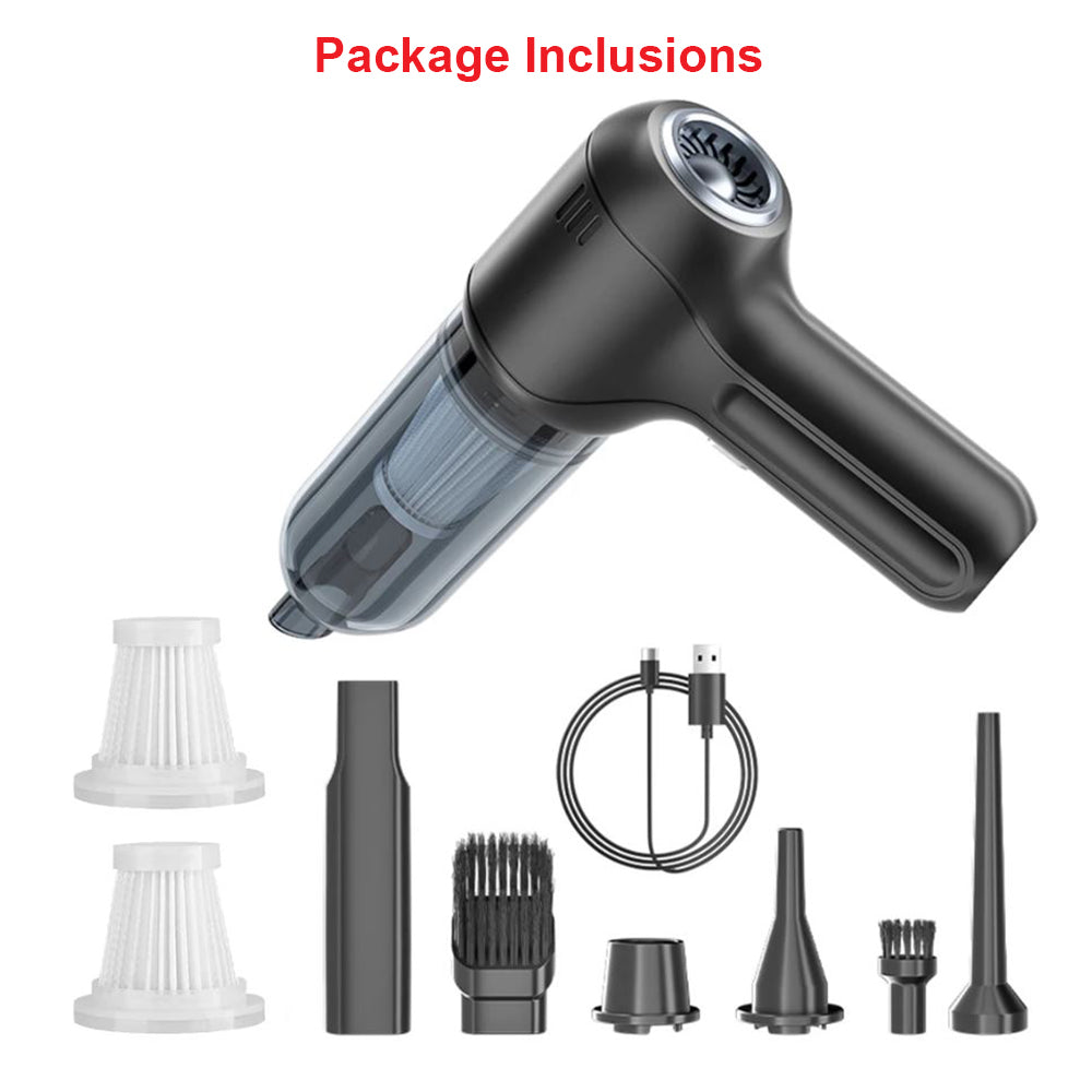 ANYCO 2-in-1 Mini Handheld Vacuum Cleaner with 2 Filters | Portable Cordless Car Vacuum for Pet Hair, Crumbs | Home, Car, Office Cleaning (Black)