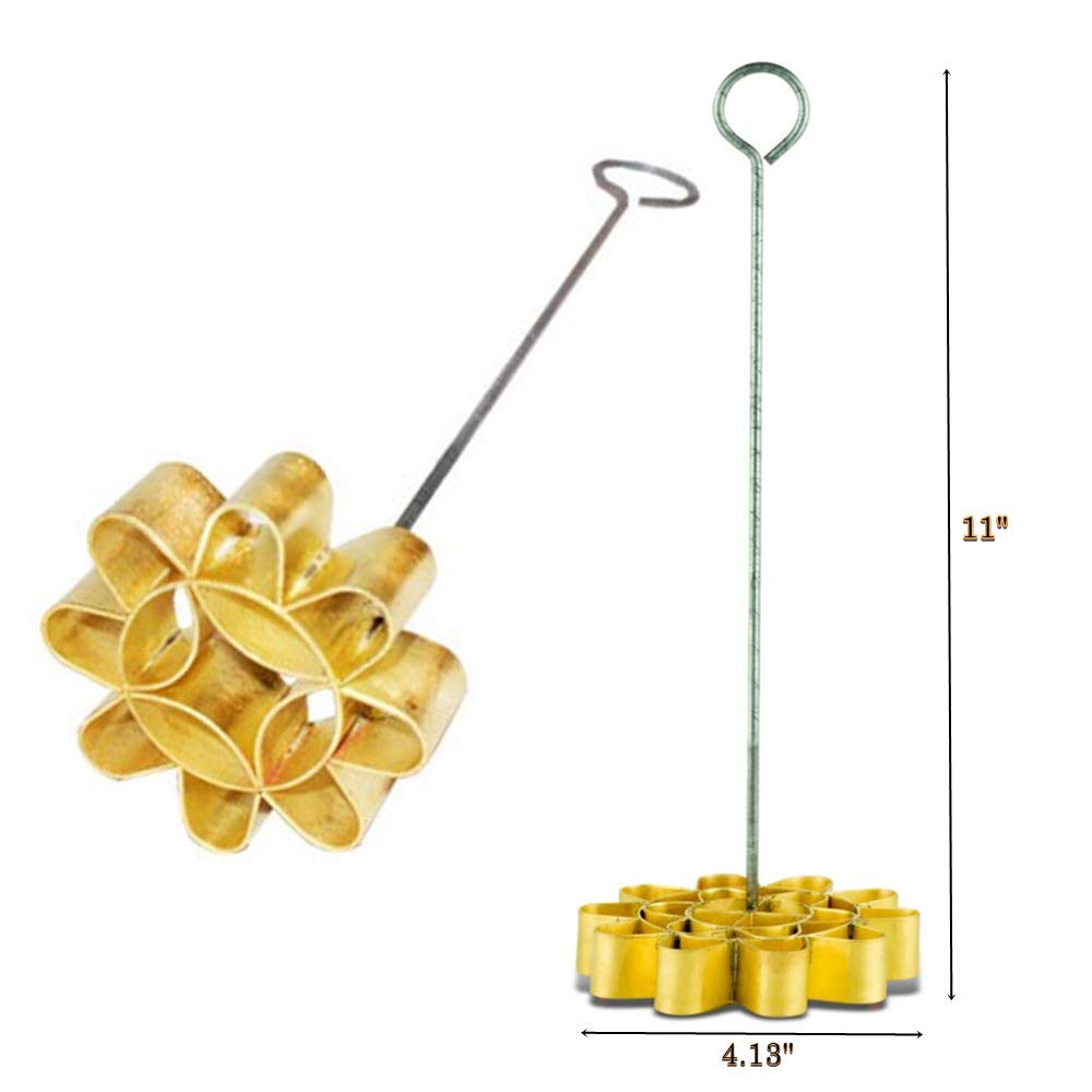 Premium Dok Jok Brass Mold for Thai Crispy Lotus Blossom & Sunflower Cookies - 4.13 Inch Large Traditional Biscuit Maker - Perfect for Thai Desserts, Festive Baking & Homemade Snacks
