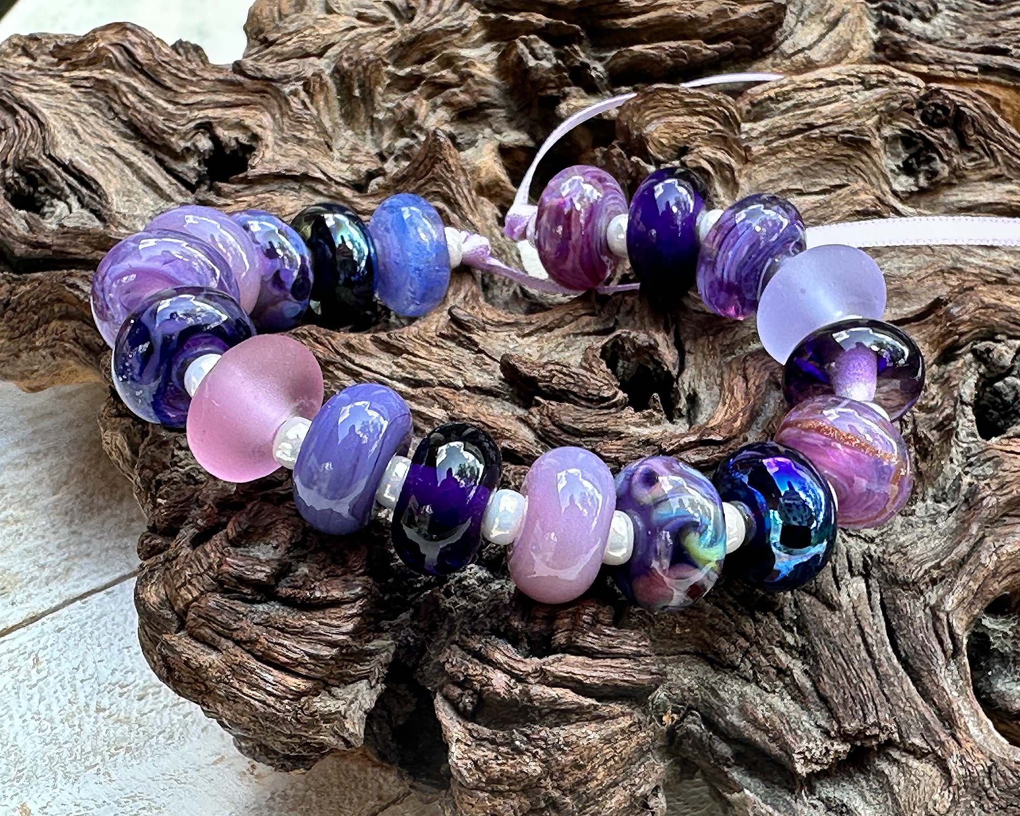 18-Piece Majestic Purple Lampwork Glass Beads Set for Jewelry Making - DIY Necklace, Bracelet, Earrings Crafting Supplies - Perfect for Beaders & Artisans